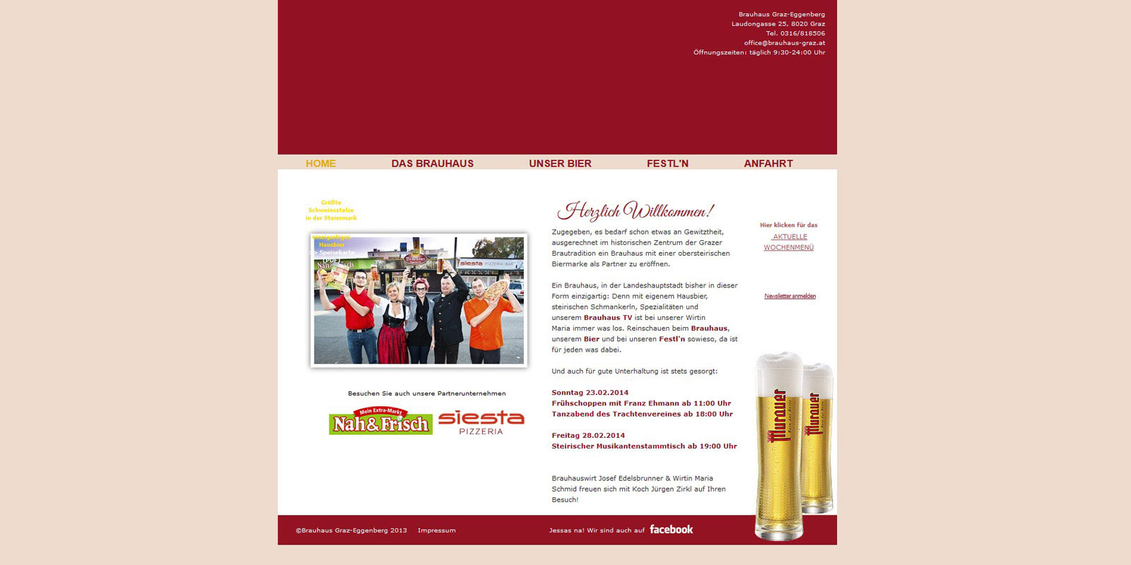 Brauhaus Wootwoot Webseite Webdesgin Homepage Reininghausstraße 13 8020 Graz Impulszentrum