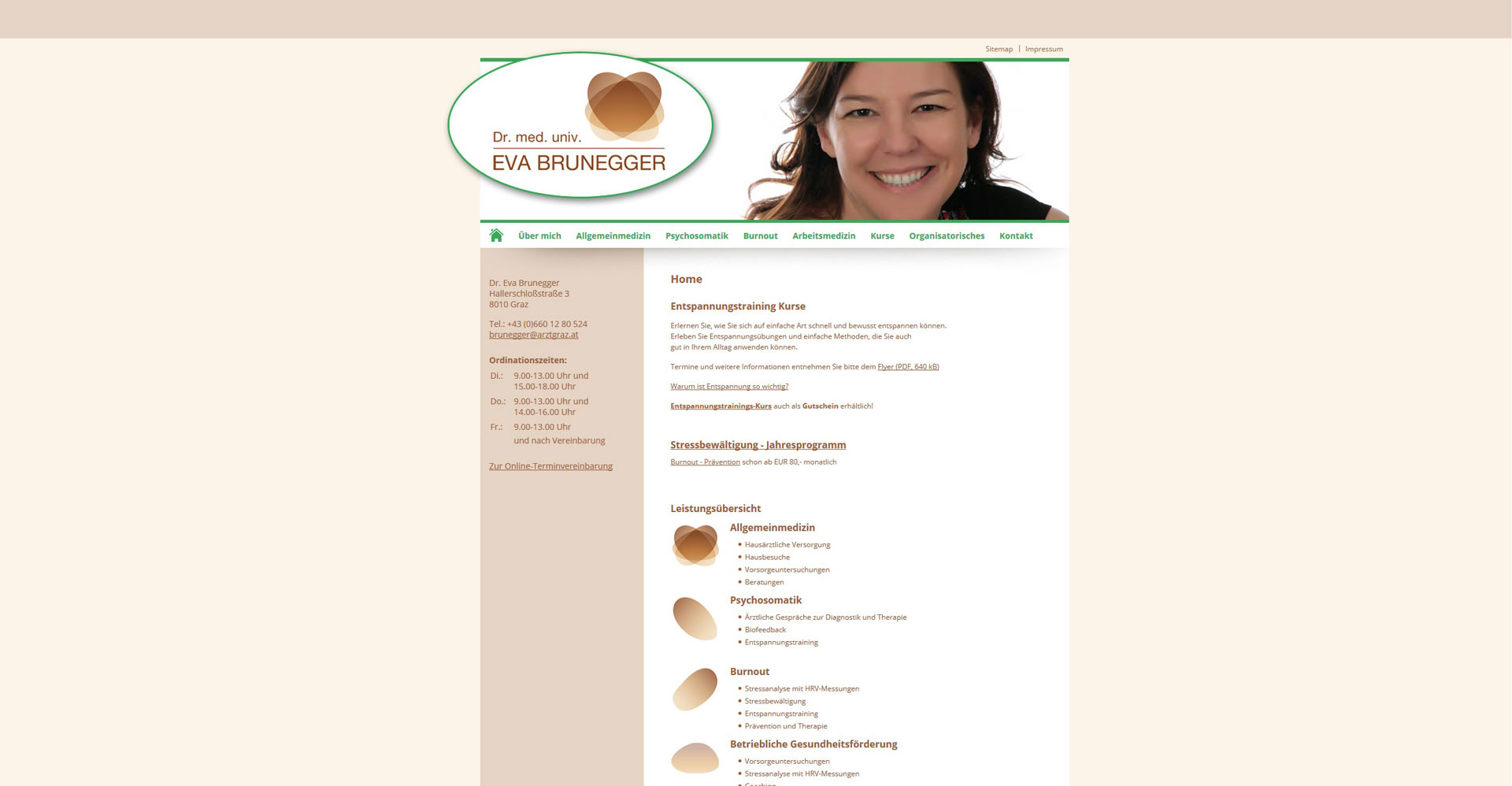 Dr. Eva Brunegger Webseite Vorher Homepage Wootwoot Reininghausstraße 13 8020 Graz Impulszentrum